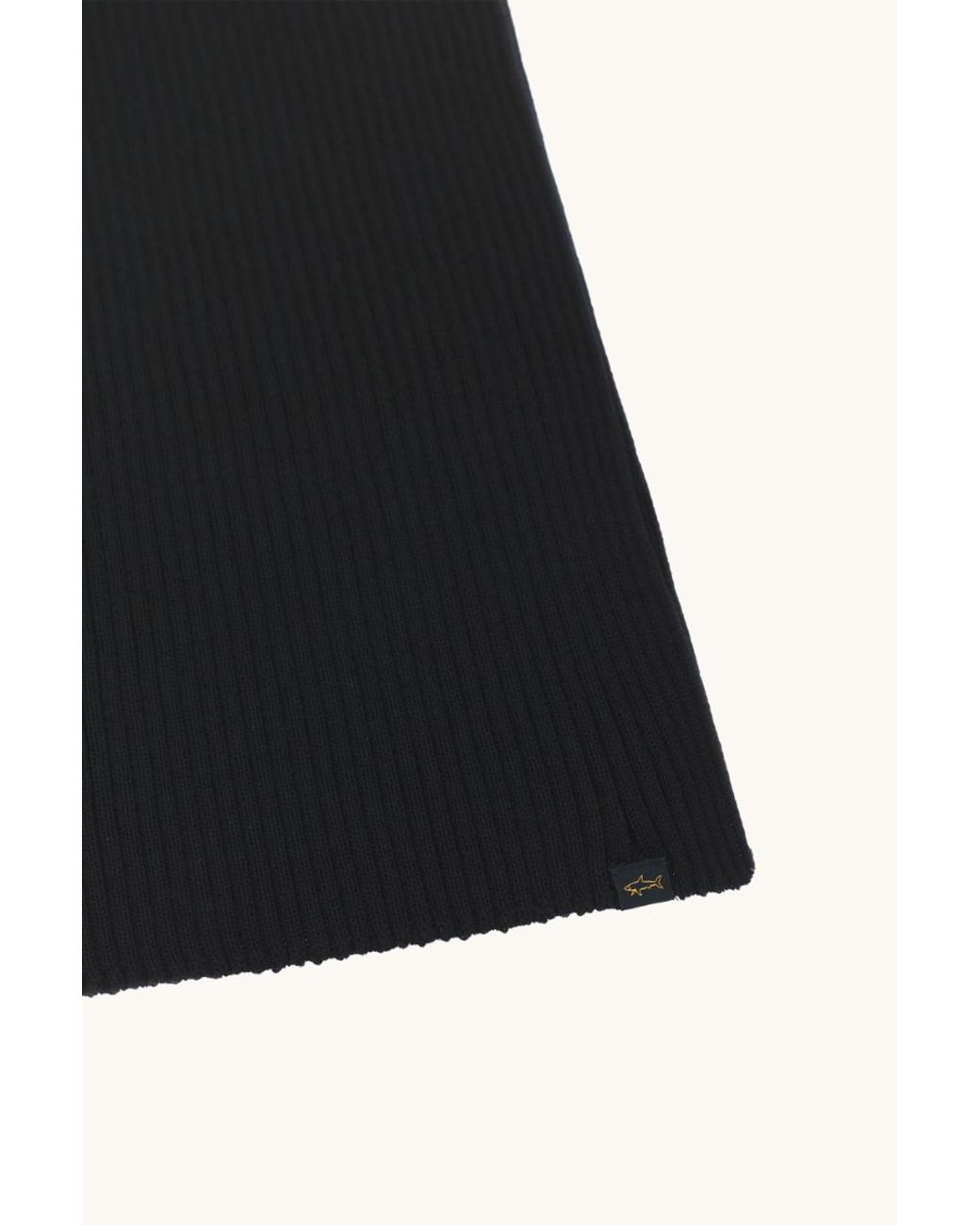 Paul & Shark Black Ribbed Scarf for men