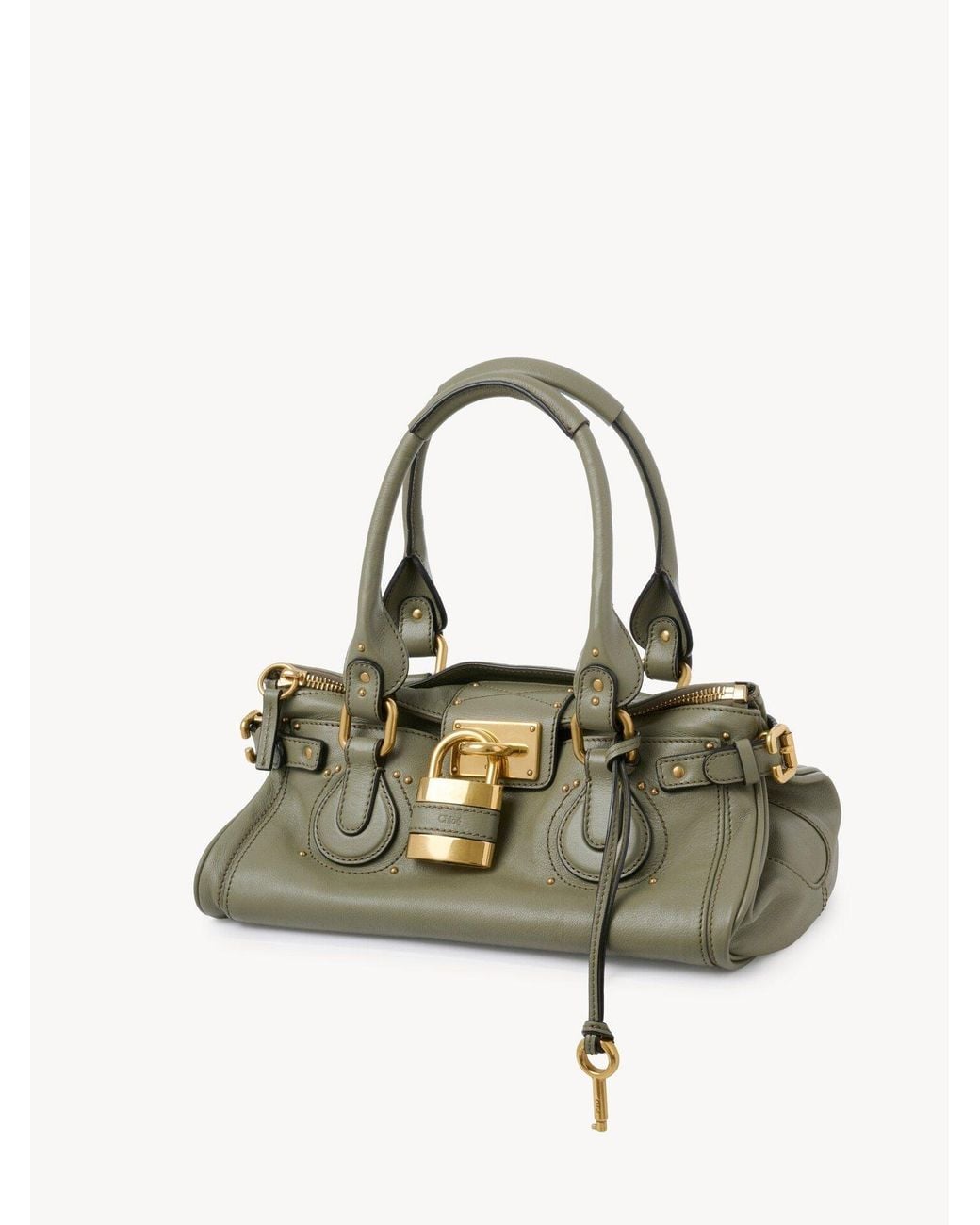 Chloé Green Chloé Paddington Padlock Detailed Shoulder Bag
