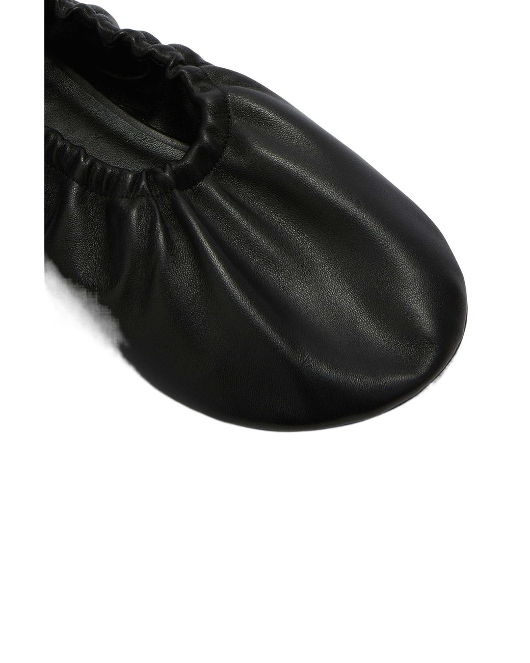 Jil Sander Black Gathered Detail Slip-On Flat Ballerinas