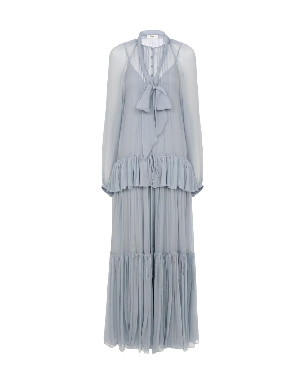 Chloé Gray Chloé Fluid Long Dress