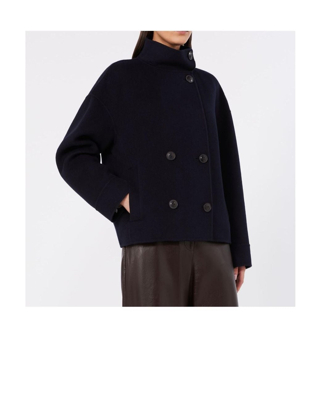 Max Mara Blue Studio Mstaceri Double-Breasted Coat