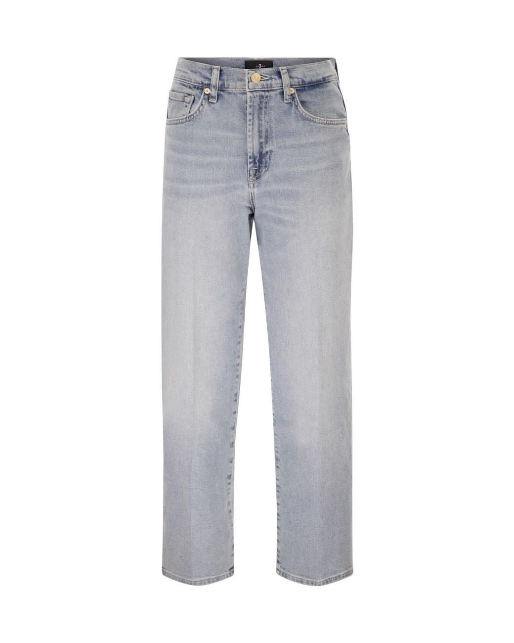 7 For All Mankind Gray Stovepipe Straight Ankle Jeans