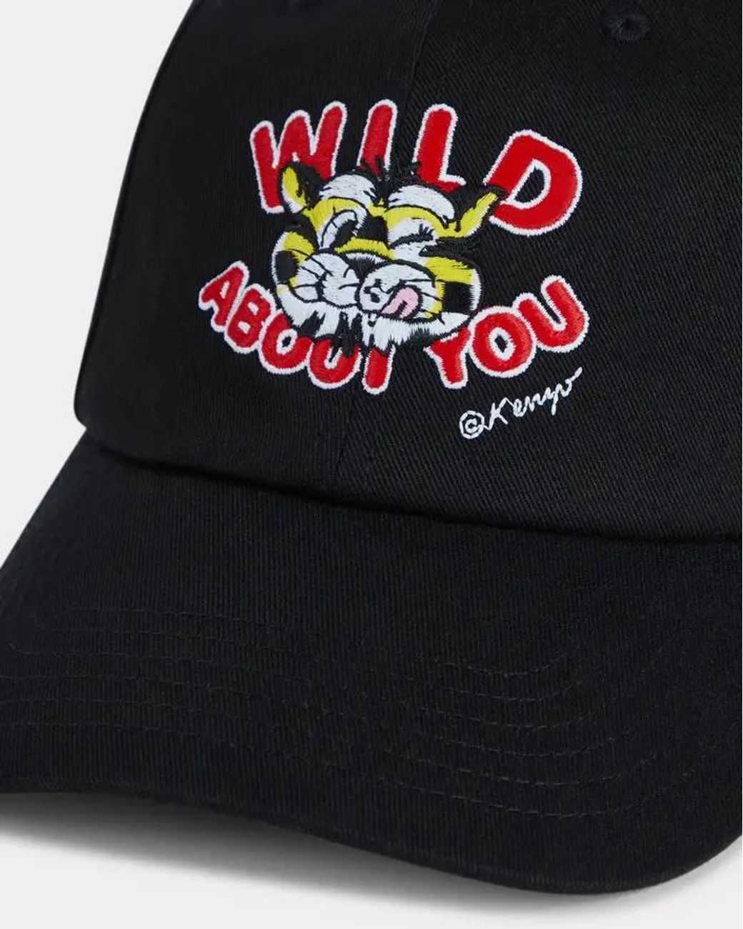 KENZO Black Wild Tiger Embroidered Cap
