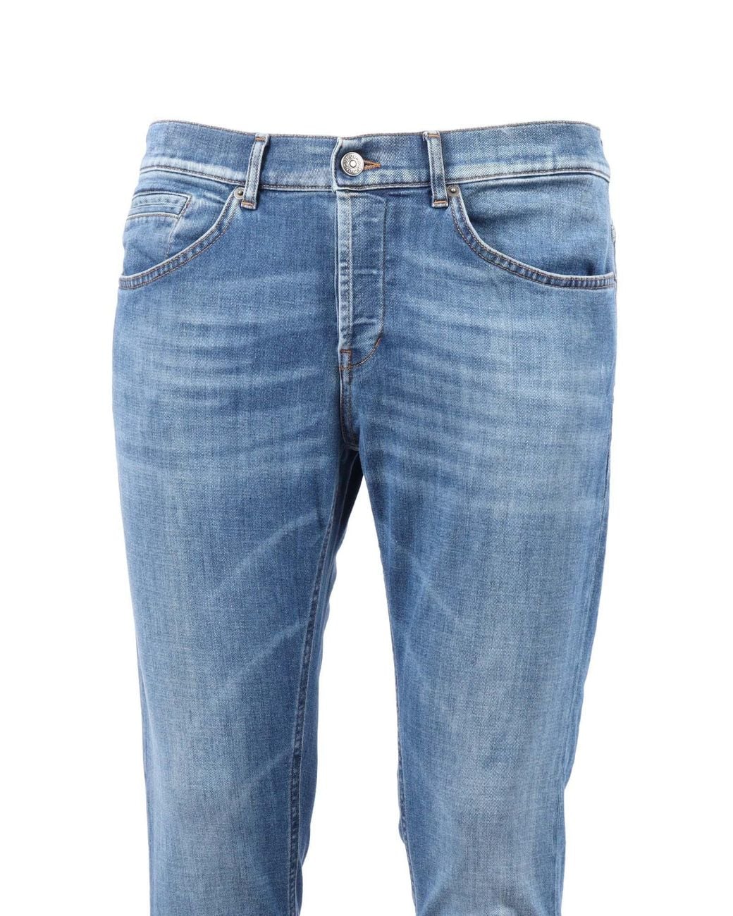 Dondup Blue Straight-Leg Slim Fit Jeans for men