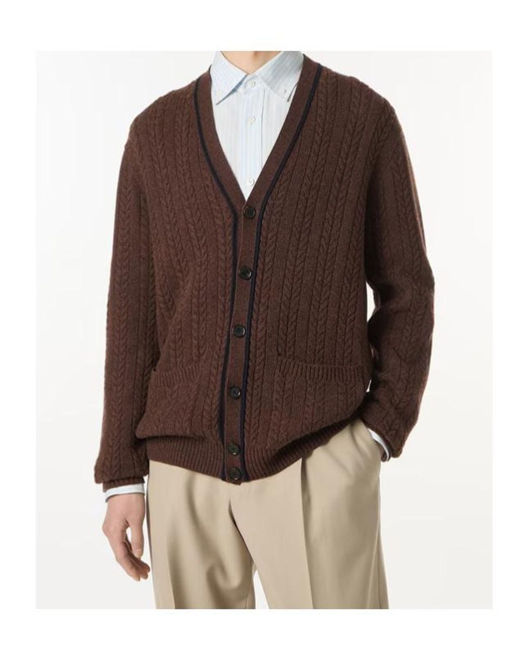 Loro Piana Brown Cypress Cardigan for men