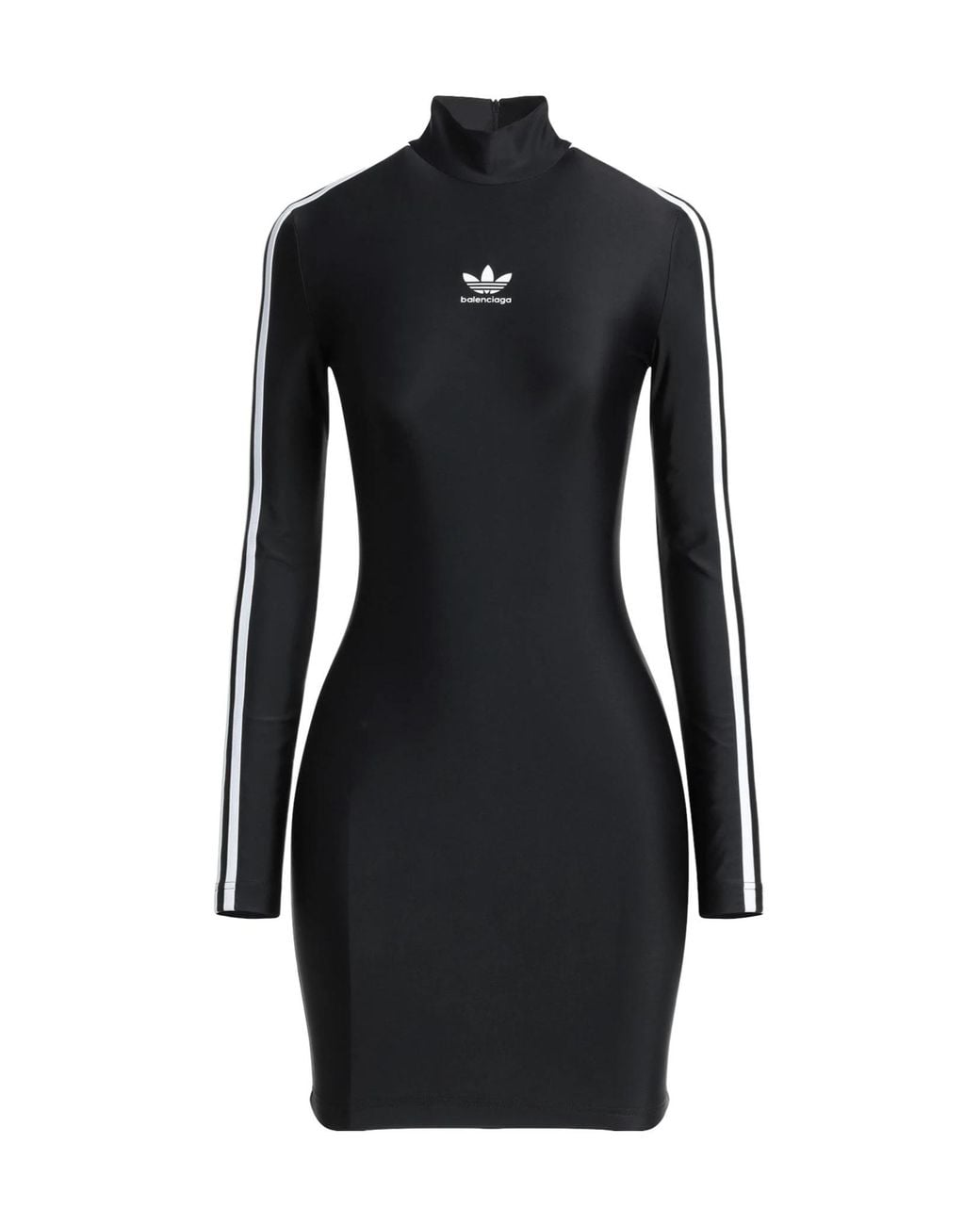 Balenciaga Black Turtleneck Bodycon Long-Sleeve Dress