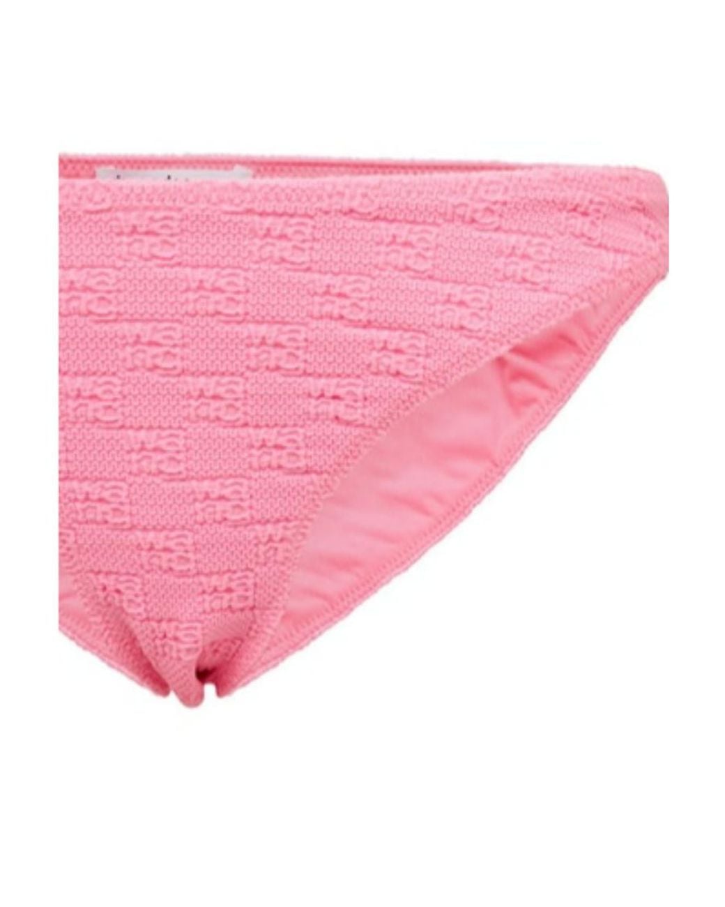 Alexander Wang Pink Texture Logo Jersey Bikini Bottoms