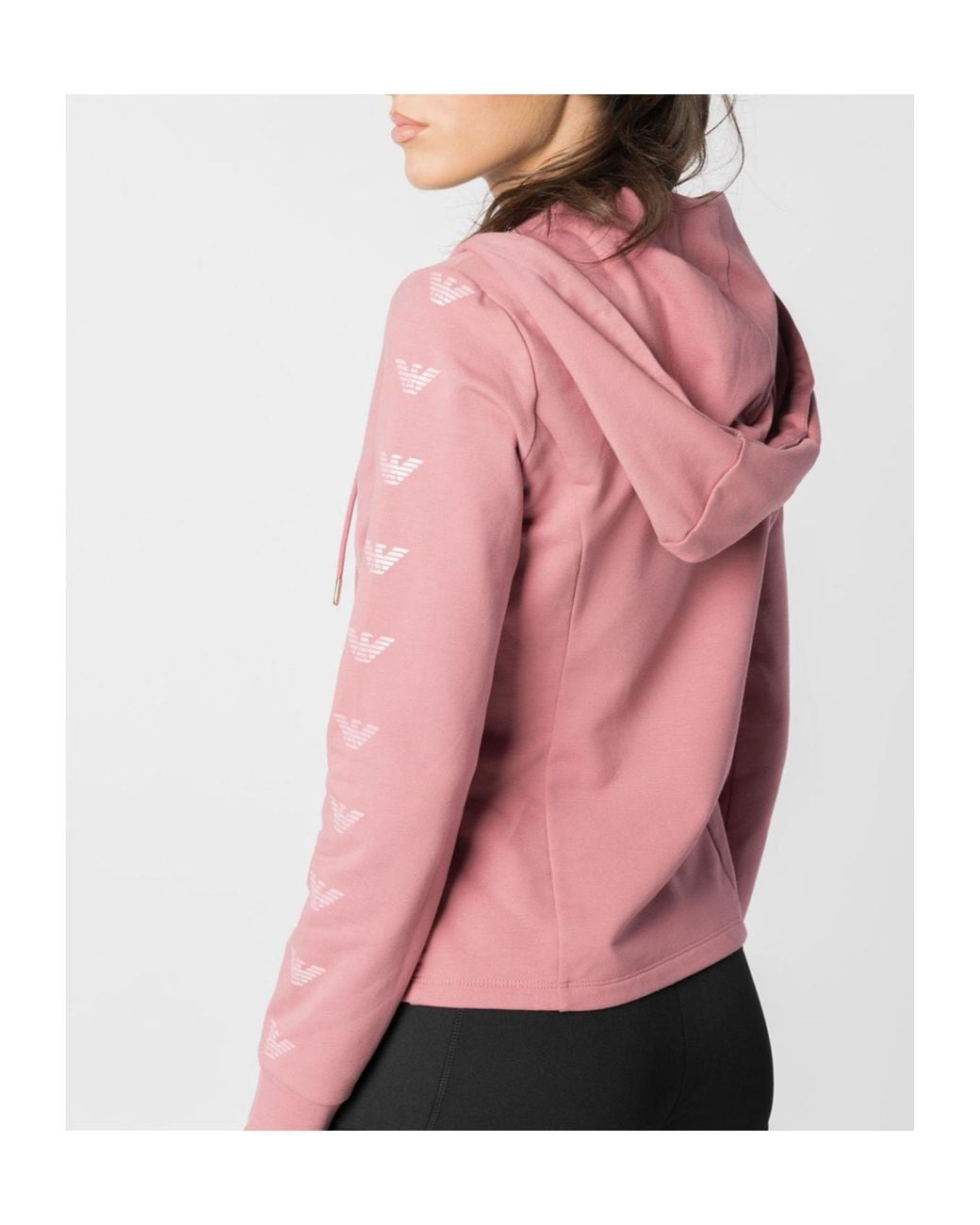 EA7 Pink Logo And Hat Casual Jacket