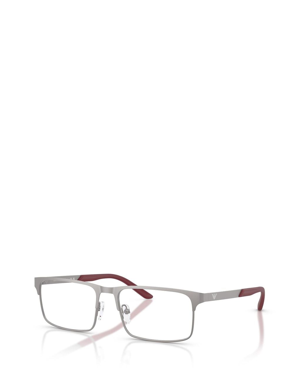 Emporio Armani White Rectangular Frame Glasses for men