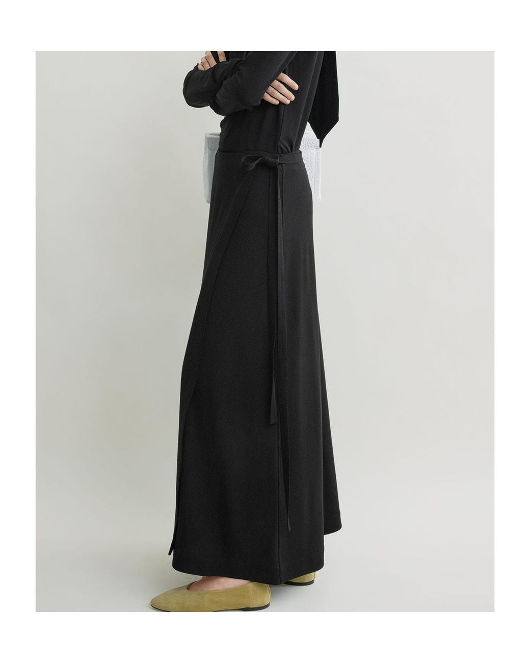 Totême Black Fringed Knit Skirt