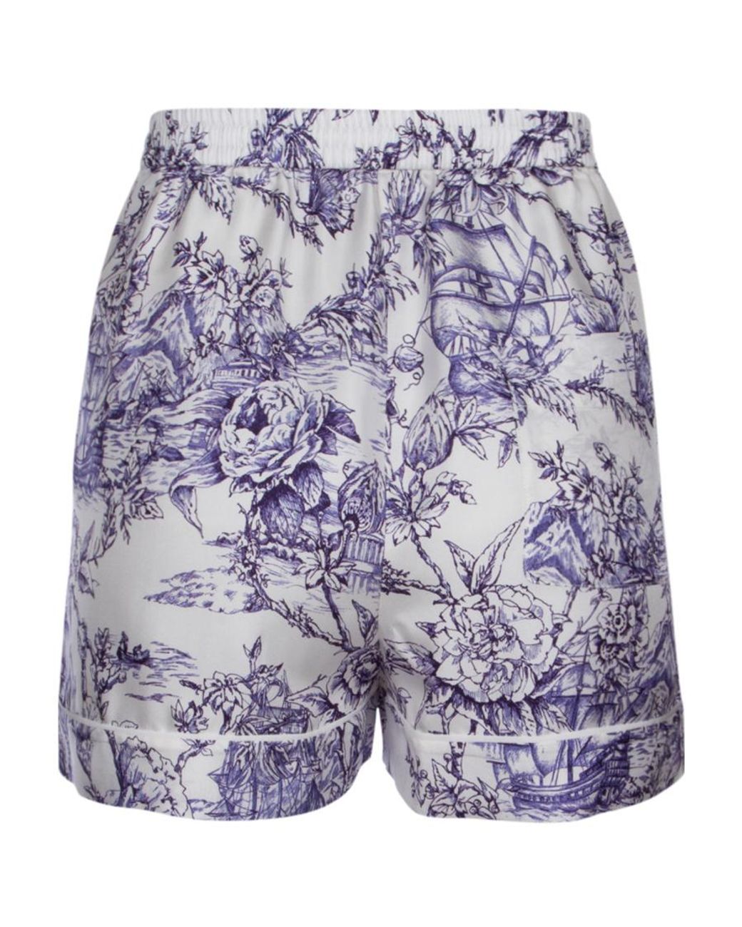Dior Purple Printed Silk Shorts