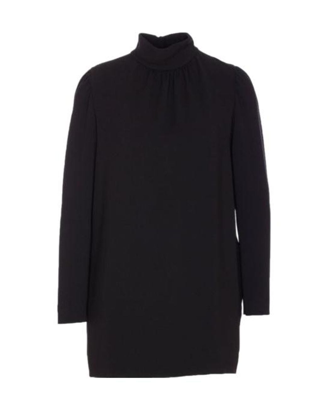 Max Mara Blue Embassy High Neck Long-Sleeved Dress