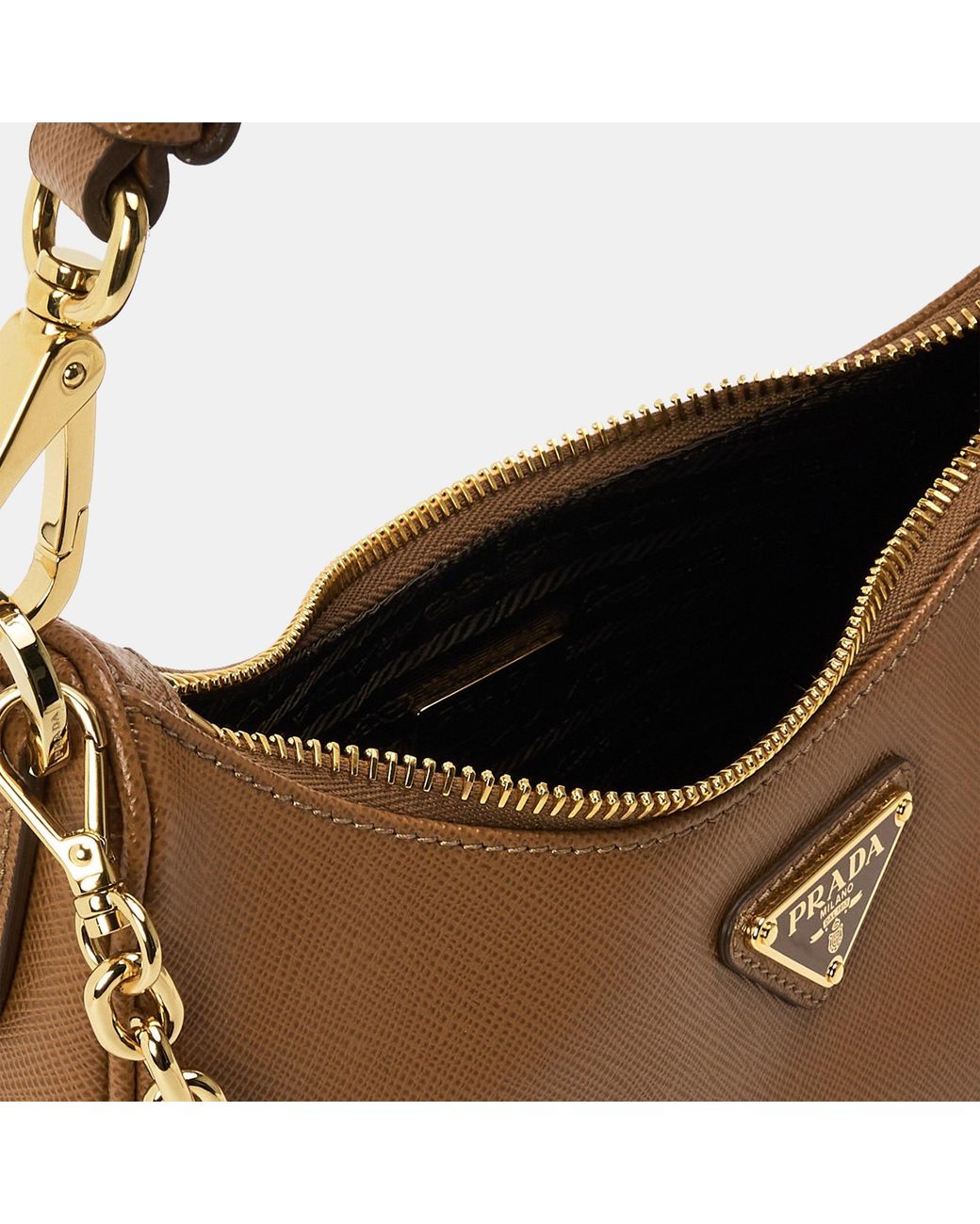 Prada Brown Re-Ed Lthr Ld62