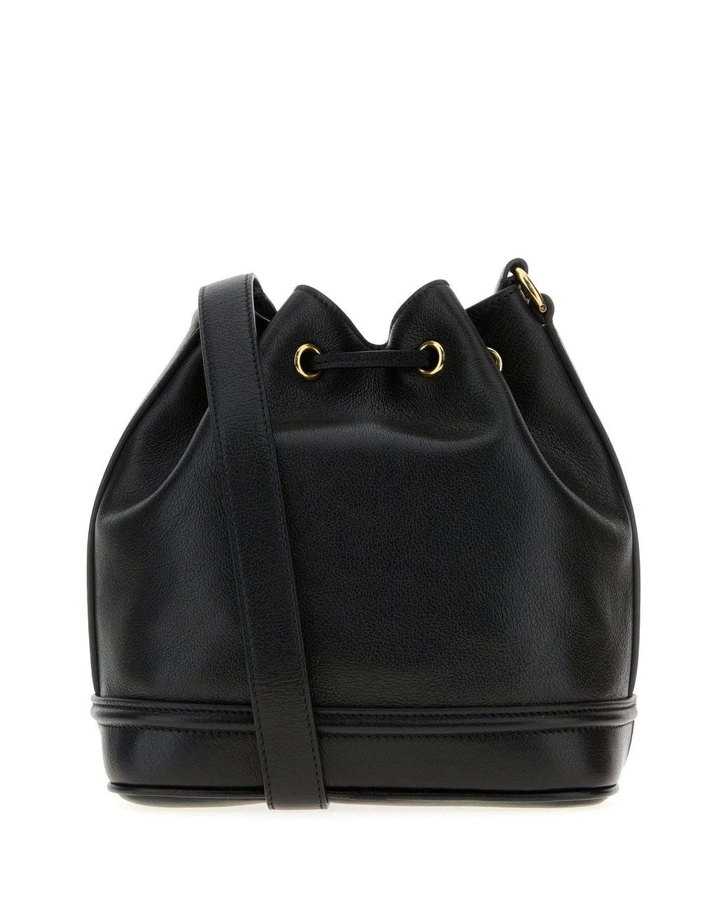Chloé Black Leather Bucket Bag