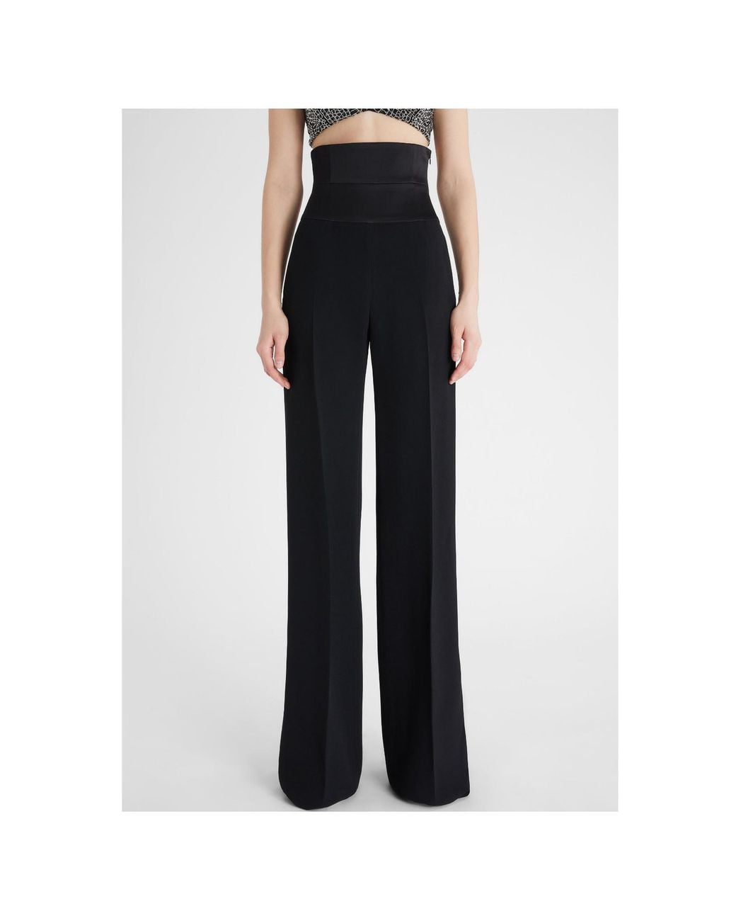 Ermanno Scervino Black Interlock Palazzo Trousers With Waistband