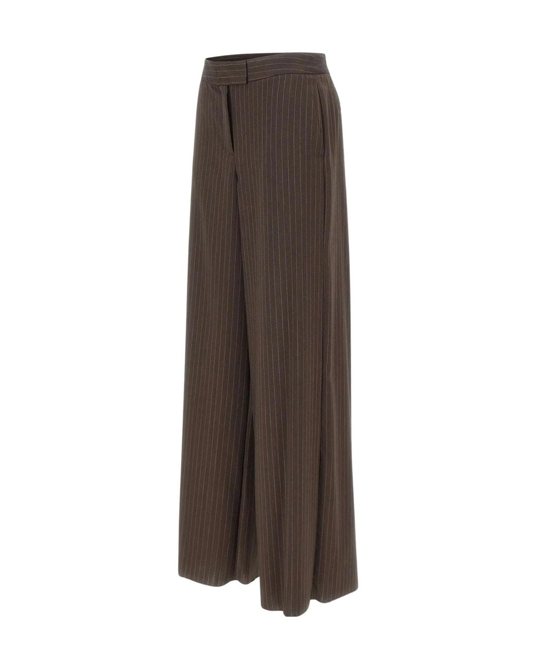 Marella Brown Maggio Pinstriped Palazzo Pants