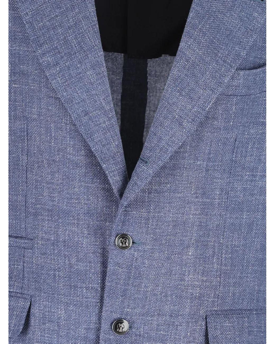 Brunello Cucinelli Blue Single-Breasted Tailored Suit for men