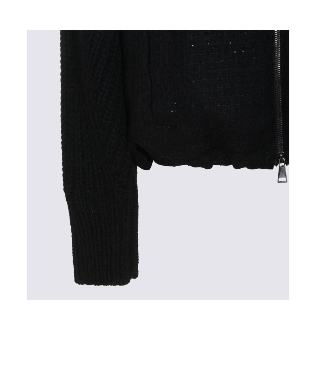 Fabiana Filippi Black Zip-Up Knitted Jacket