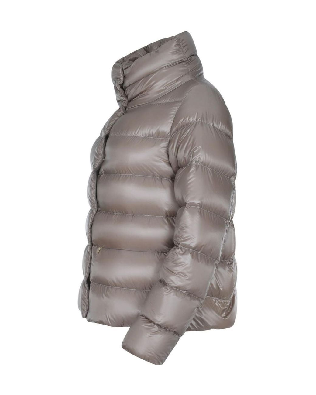 Herno Gray Quilted High-Neck Down Jacket