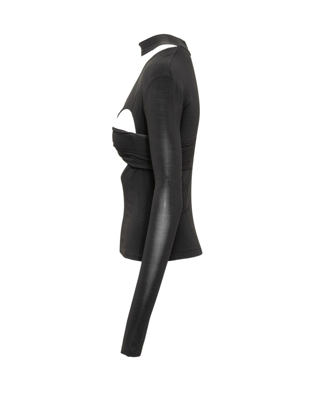 Ambush Black Heart Cut-Out Turtleneck Top
