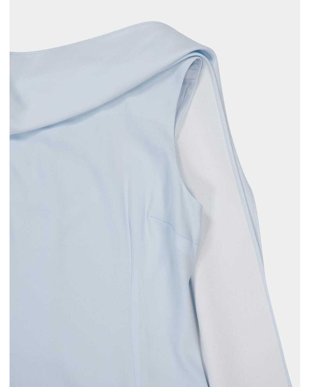 Roland Mouret White Draped Sleeveless Midi Dress