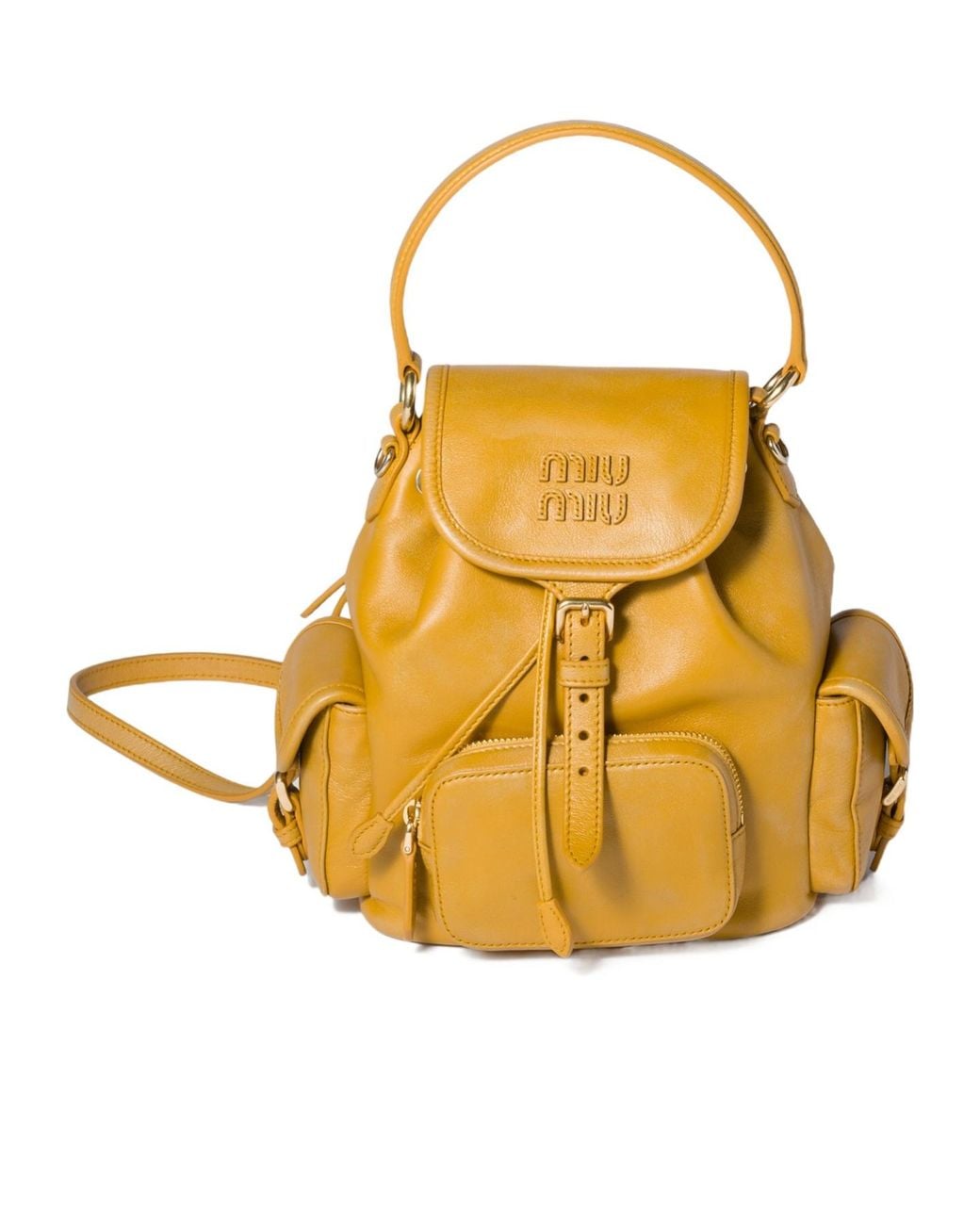 Miu Miu Metallic Leather Backpack