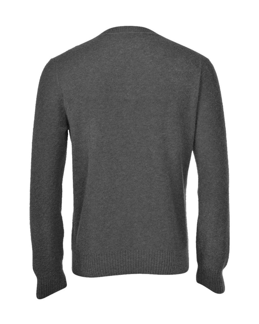 Gran Sasso Gray Crew-Neck Wool-Blend Sweater for men