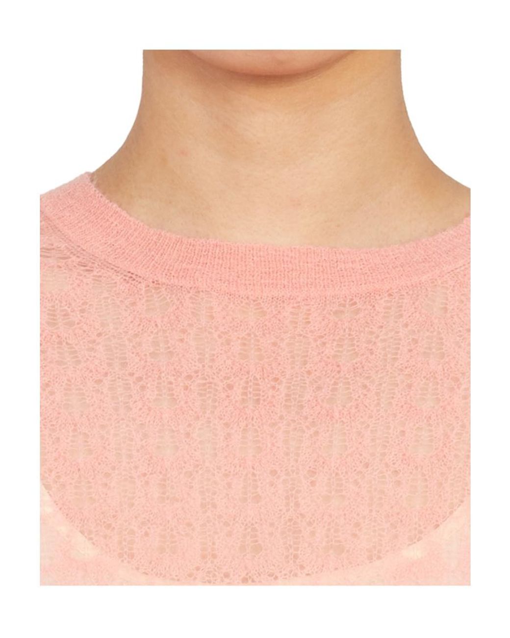 Max Mara Pink Long-Sleeved Round-Neck Sweater