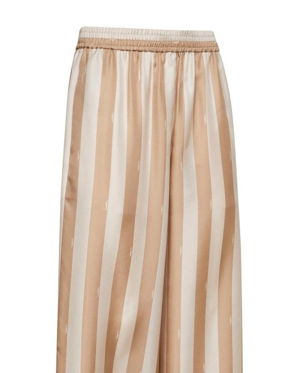 Fendi Natural Striped Wide-Leg Pants