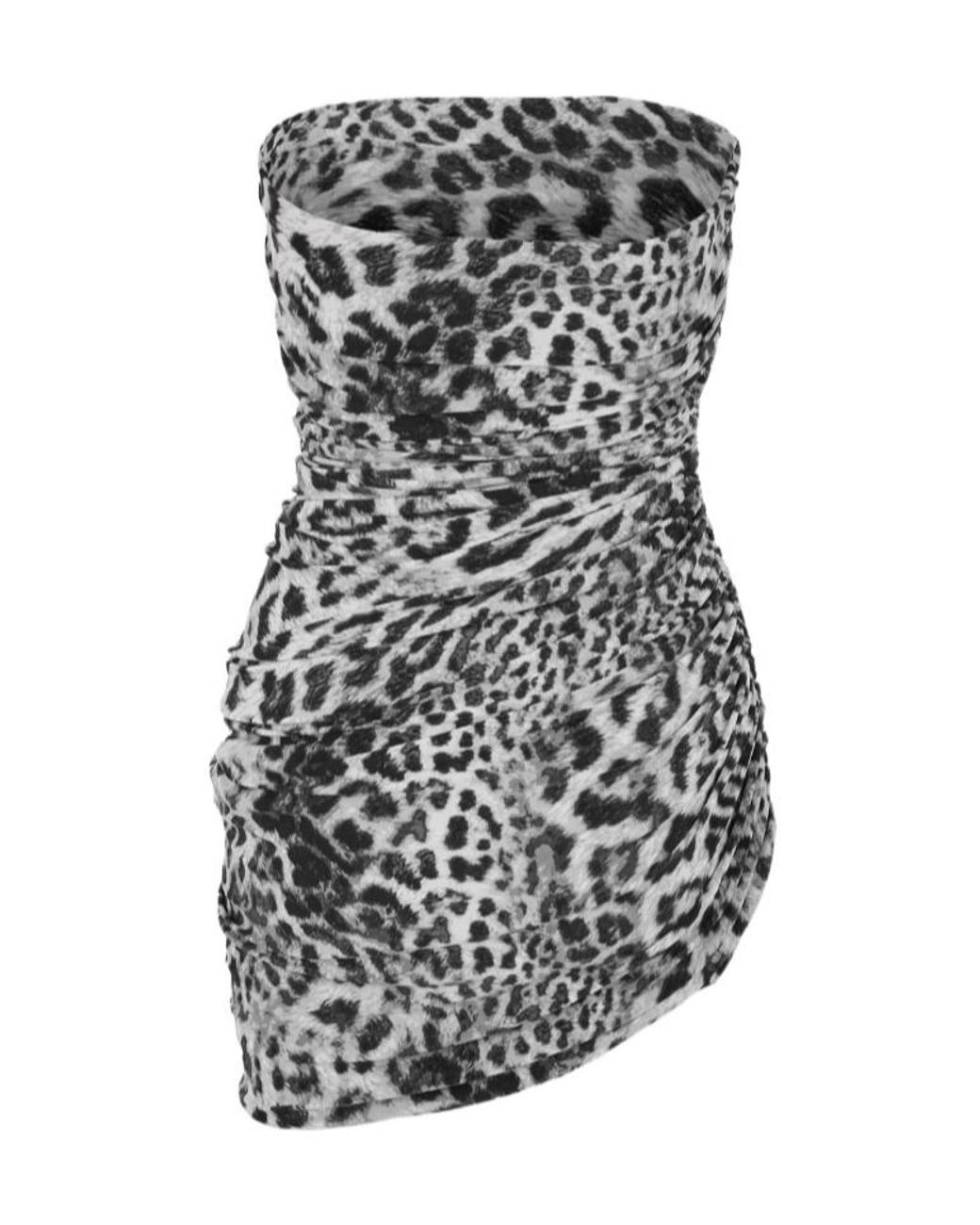 Norma Kamali Black Leopard Print Dress