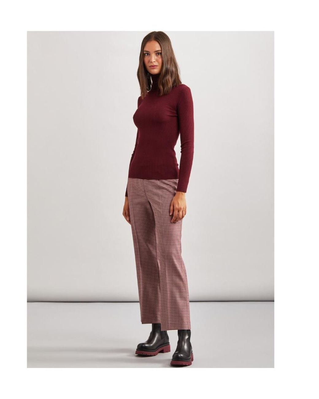 P.A.R.O.S.H. Houndstooth Flared Trousers