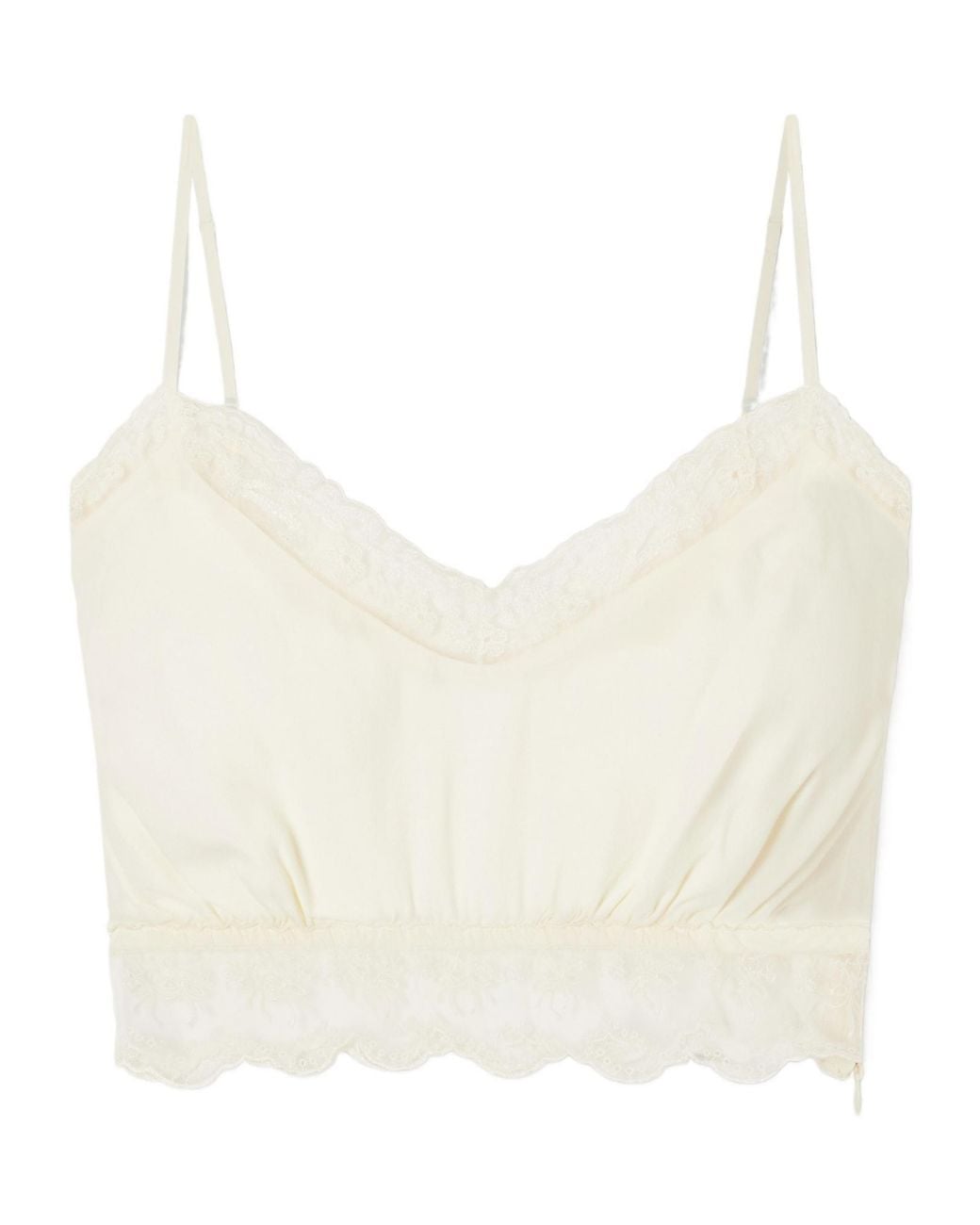 Simone Rocha White Lace-Trim Top