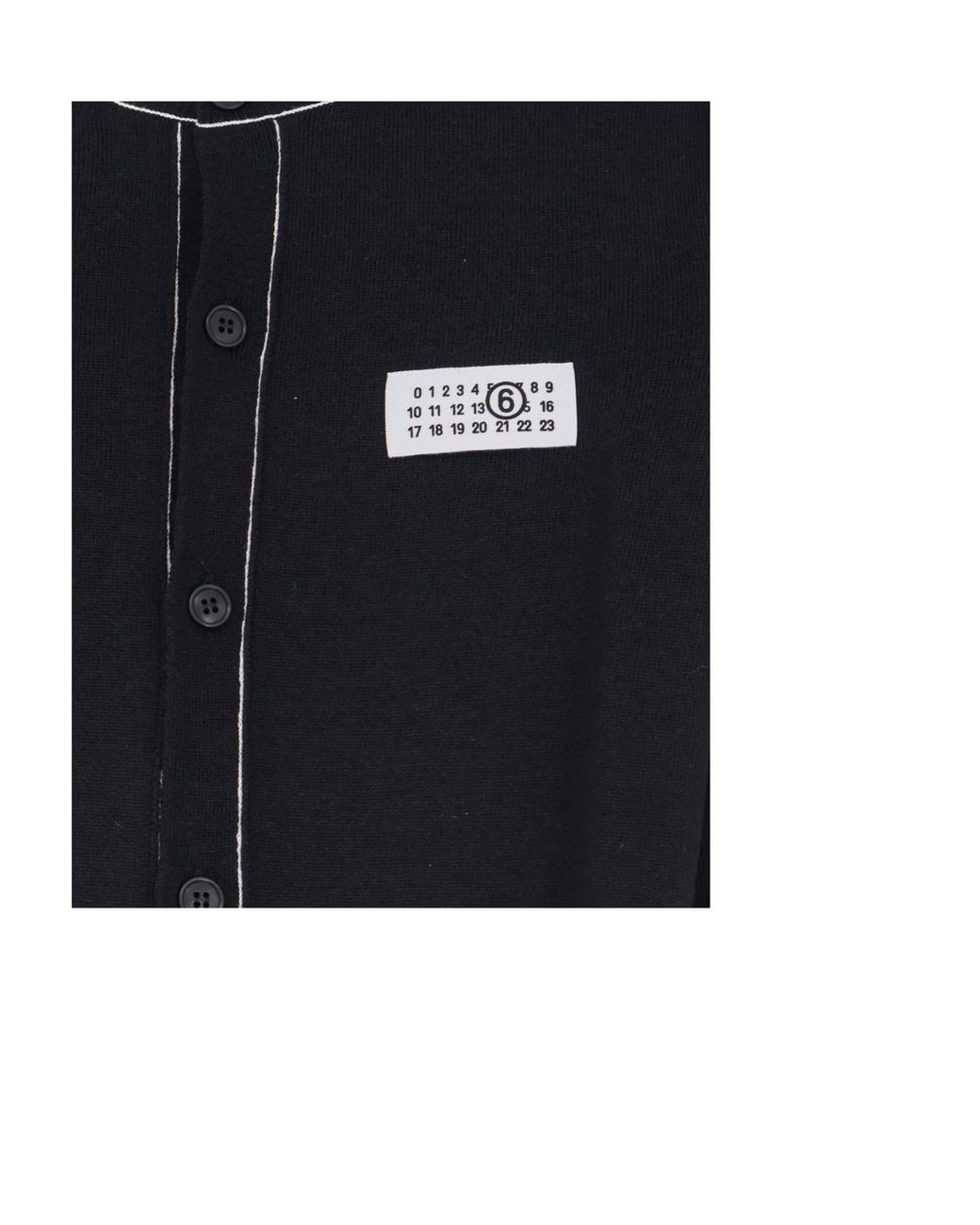 MM6 by Maison Margiela Black Button-Front Knit Cardigan