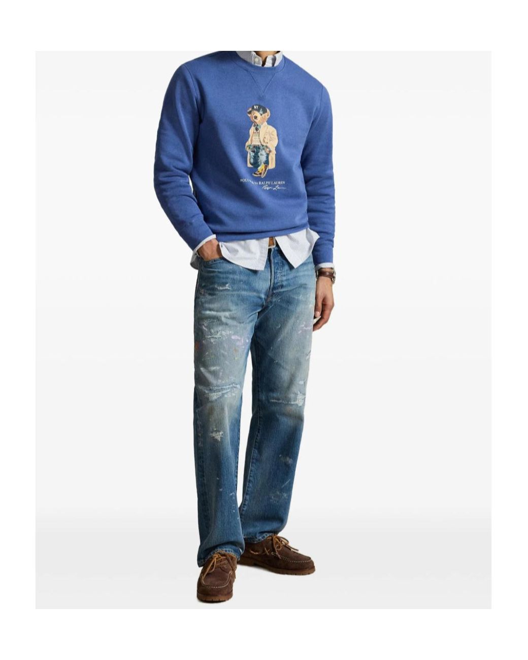 Polo Ralph Lauren Blue Polo Bear Print Sweatshirt for men