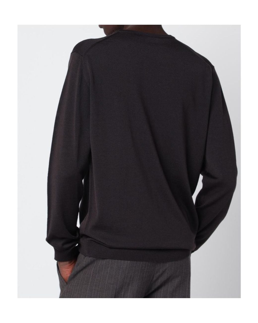 Roberto Collina Blue Fine-Knit Crew-Neck Sweater for men