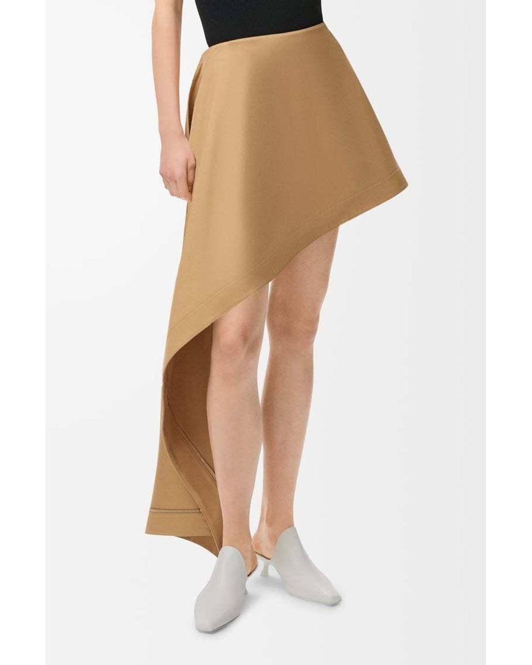 Loewe White Asymmetric Silhouette Skirt