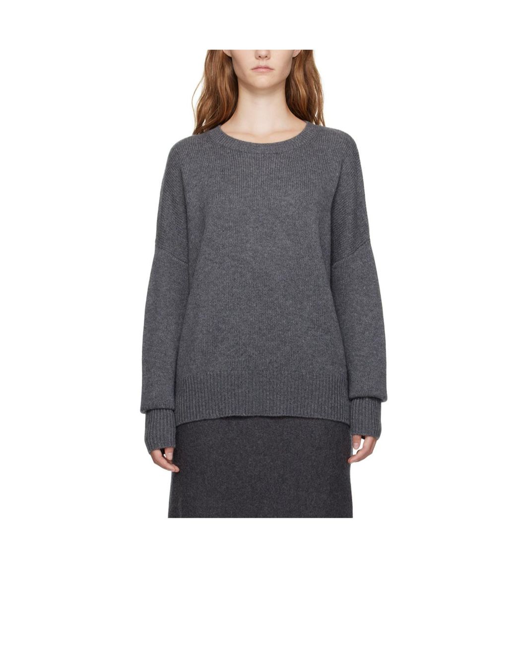 Lisa Yang Gray Mila Crewneck Knitwear