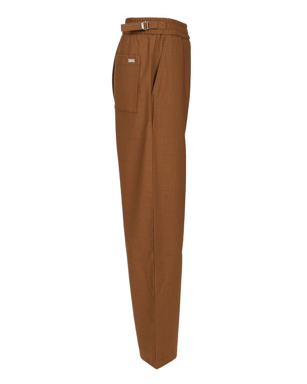AMI Brown Elastic-Waist Trousers for men