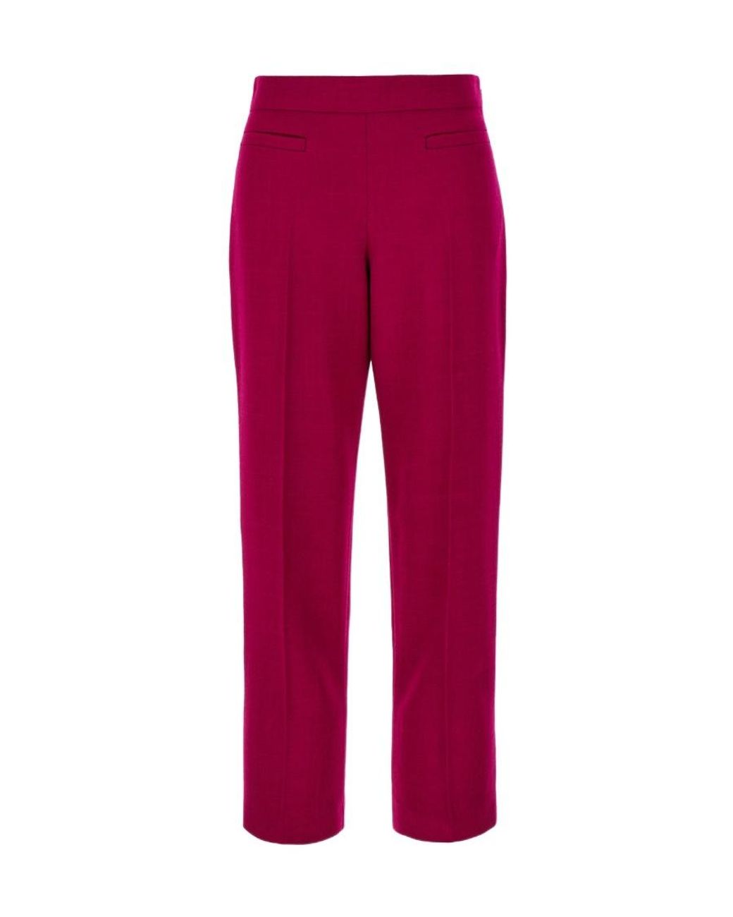 Fendi Red Wool-Blend Cropped Trousers