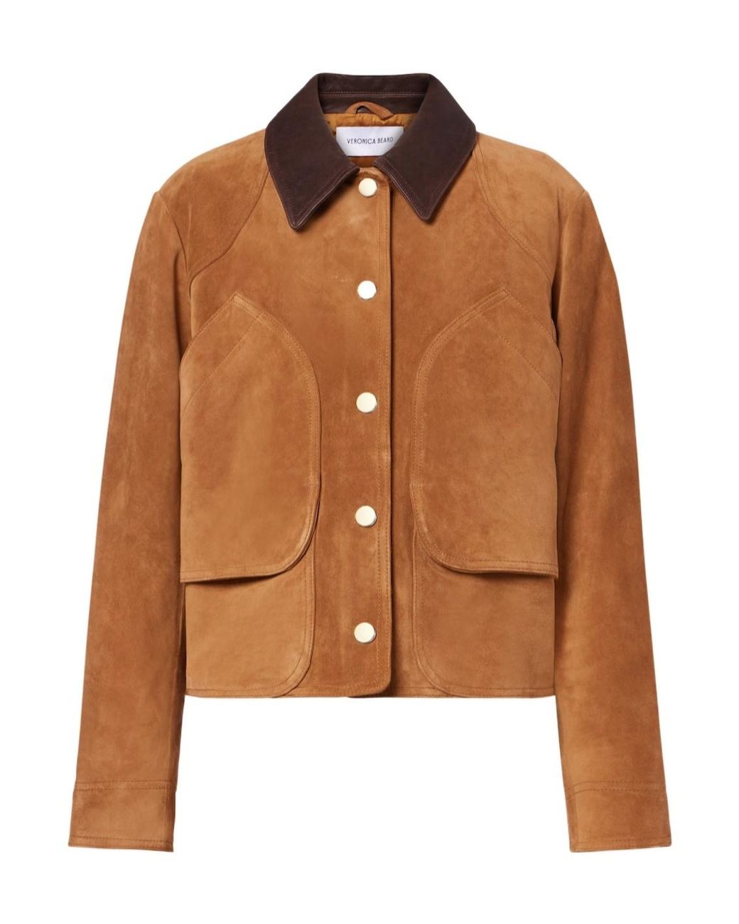 Veronica Beard Brown Walters Suede Field Jacket