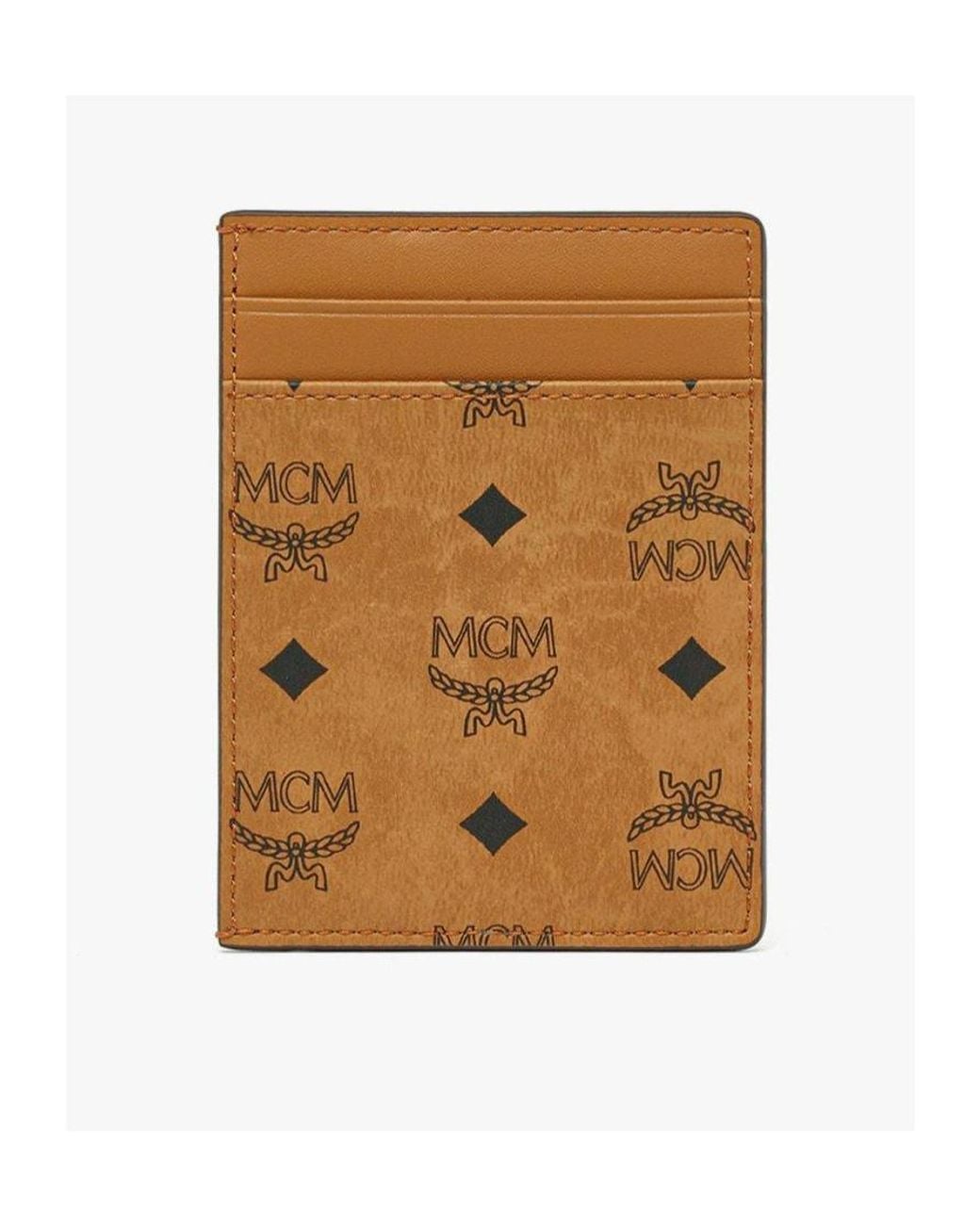 MCM Natural Aren Visetos Card Holder for men