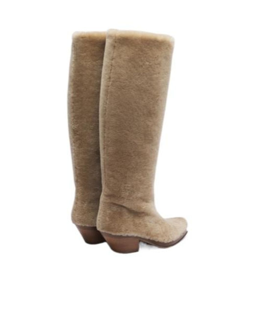 Gabriela Hearst White Shearling Knee-High Boots
