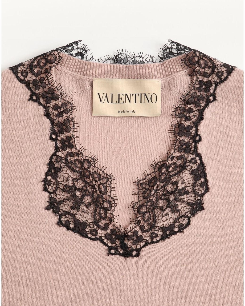 Valentino Pink Cashmere Jumper With Lace