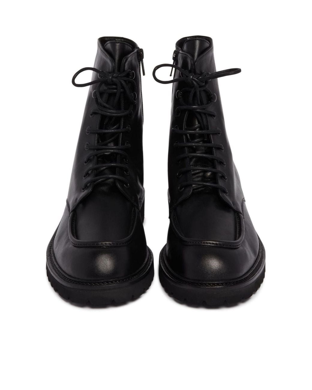 Common Projects Black Round Toe Lace-Up Ankle Boots for men