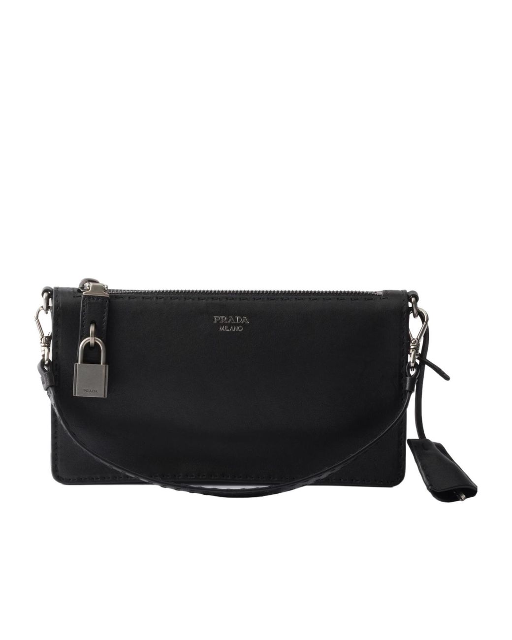 Prada Black Zipper Clutch for men