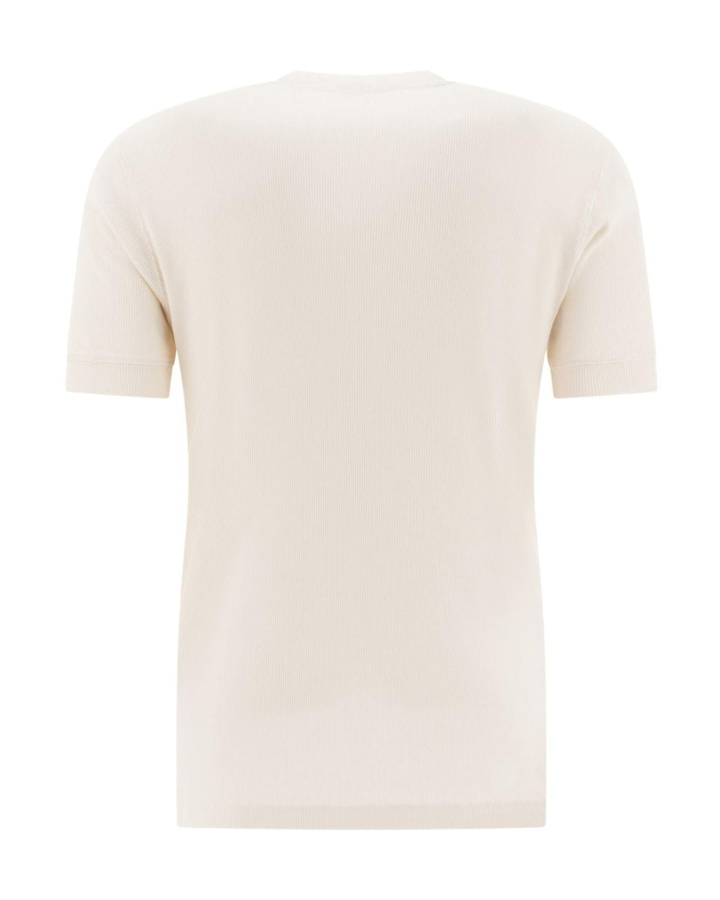 Tom Ford White Fine-Ribbed Logo Embroidered T-Shirt for men