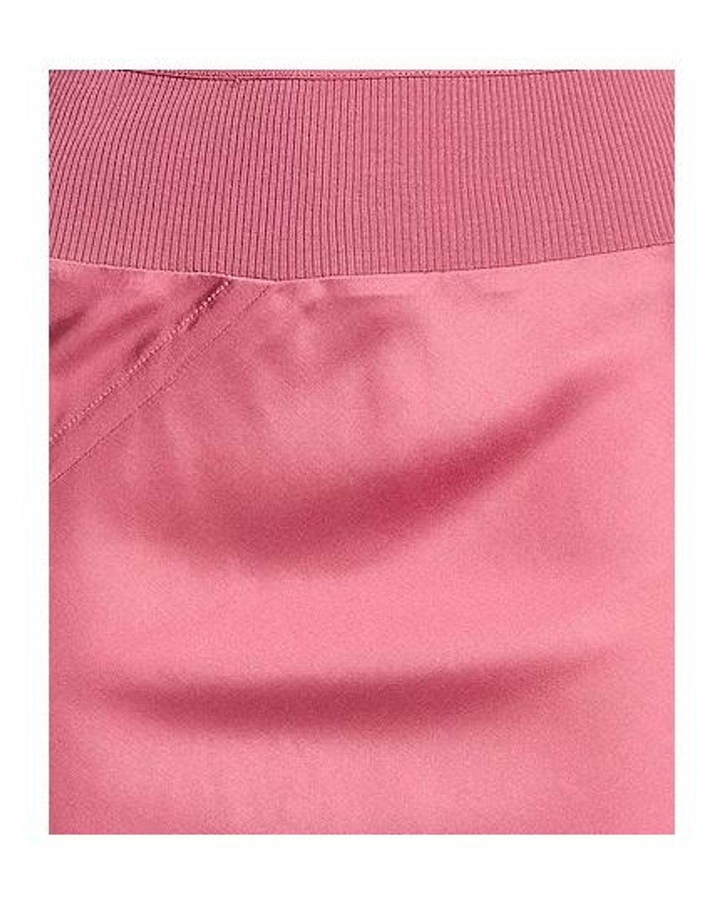 Rick Owens Pink Solid Satin Pencil Skirt