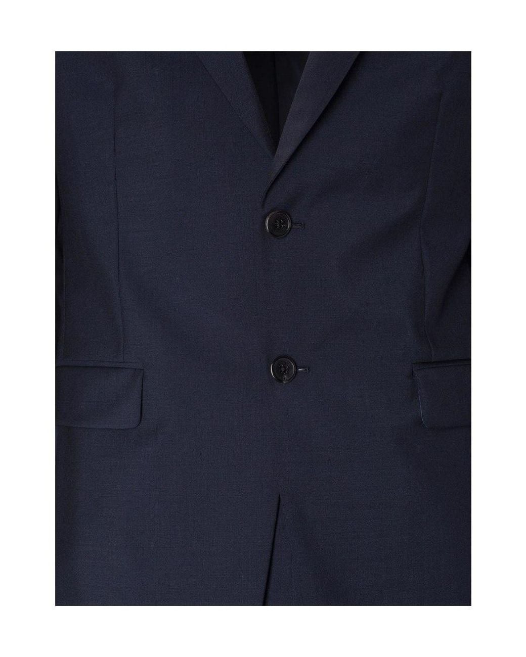Prada Blue Single-Breasted Tailored Two-Piece Suit for men