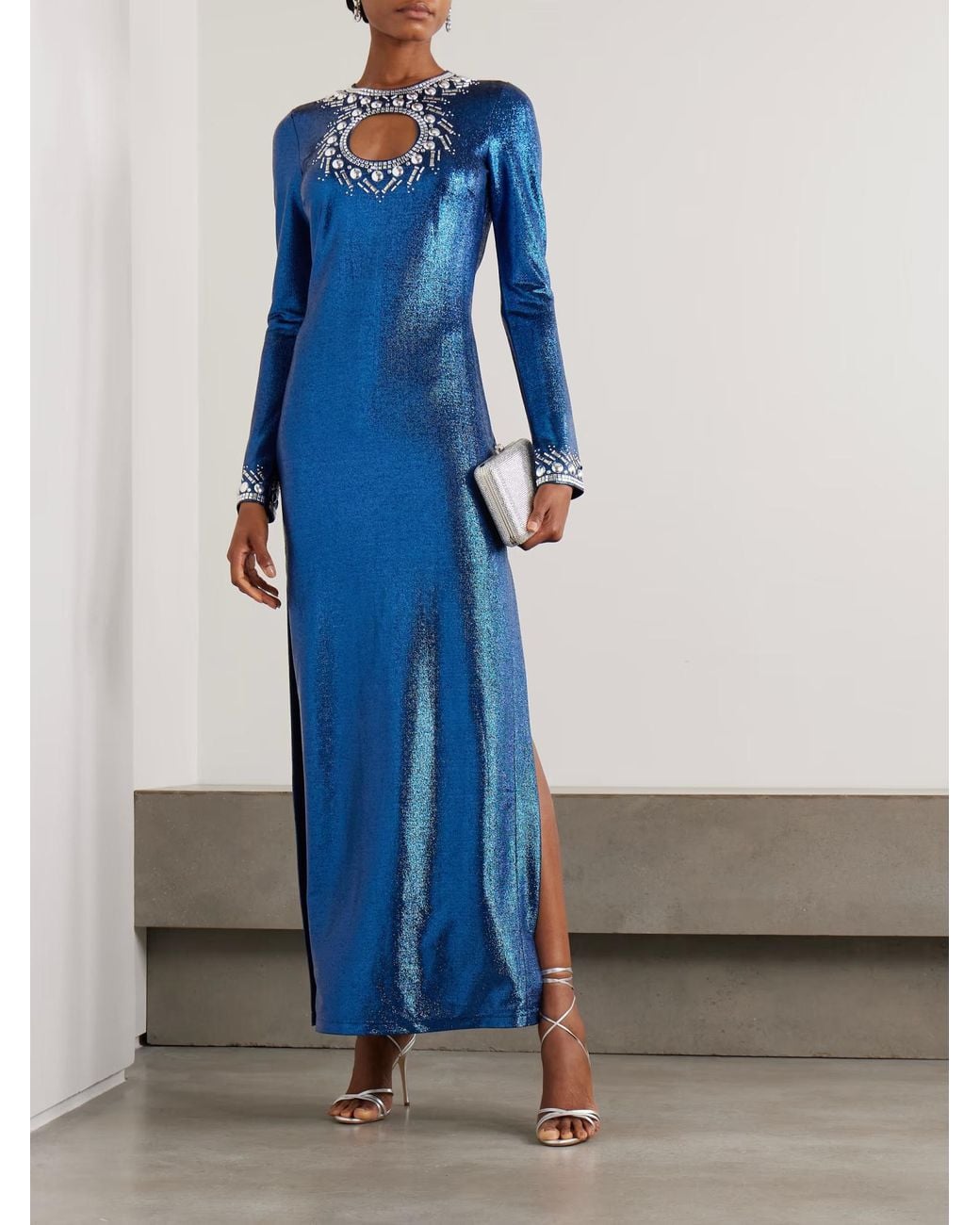 Rabanne Blue Hollow-Out Sequined Dress