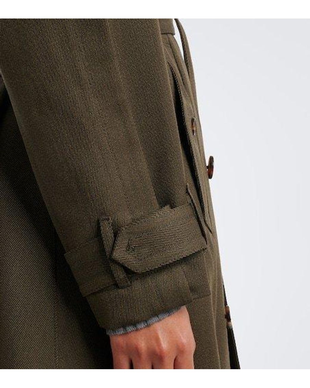 Victoria Beckham Gray Belted Waist Trench Coat